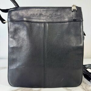 Fossil Vintage Black Leather Unisex Women’s Men’s Shoulder Bag Messenger Bag
